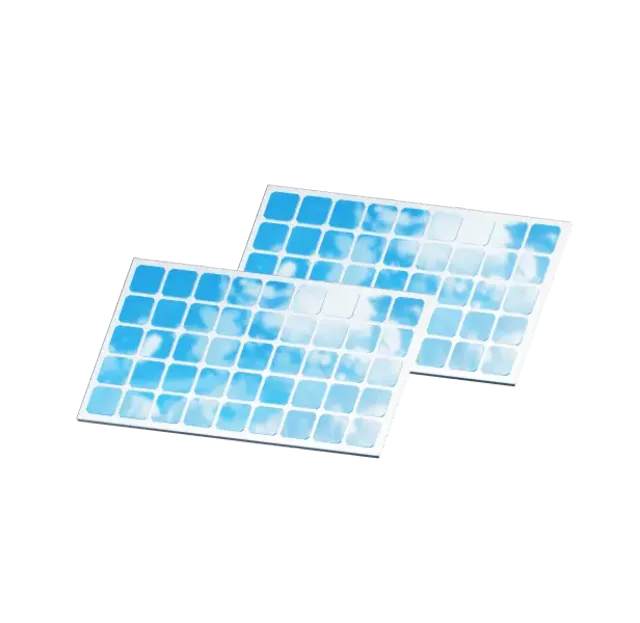 2 solar panels reflecting a blue cloudy sky, meant as a placeholder for the photo of the project